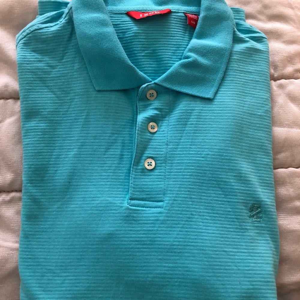 IZOD L/G Blue/Green Color Polo Short Sleeve